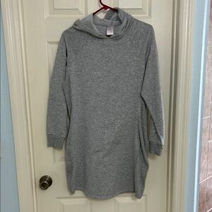 No Boundaries Light Gray Hooded Sweatshirt Dress